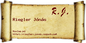 Riegler Jónás névjegykártya
